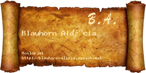 Blauhorn Alícia névjegykártya